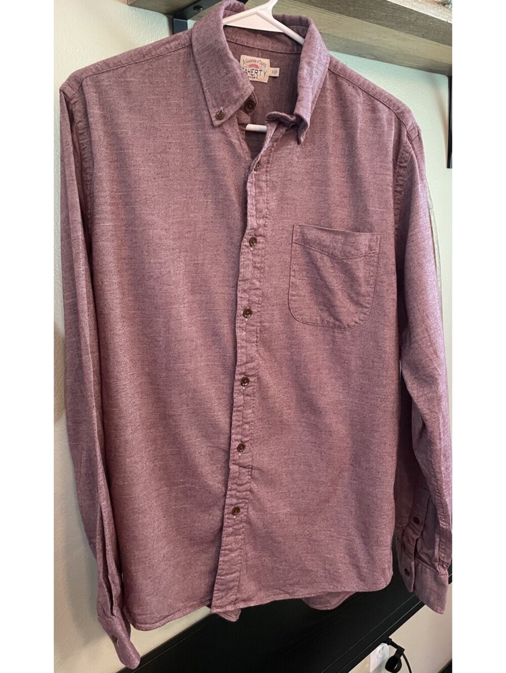 Faherty Shirt Mens Size Small Light Red Button Down Long Sleeve